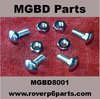 4 CHROMED BUMPER BOLTS FOR MORRIS 8, COMPLETE WITH NUTS